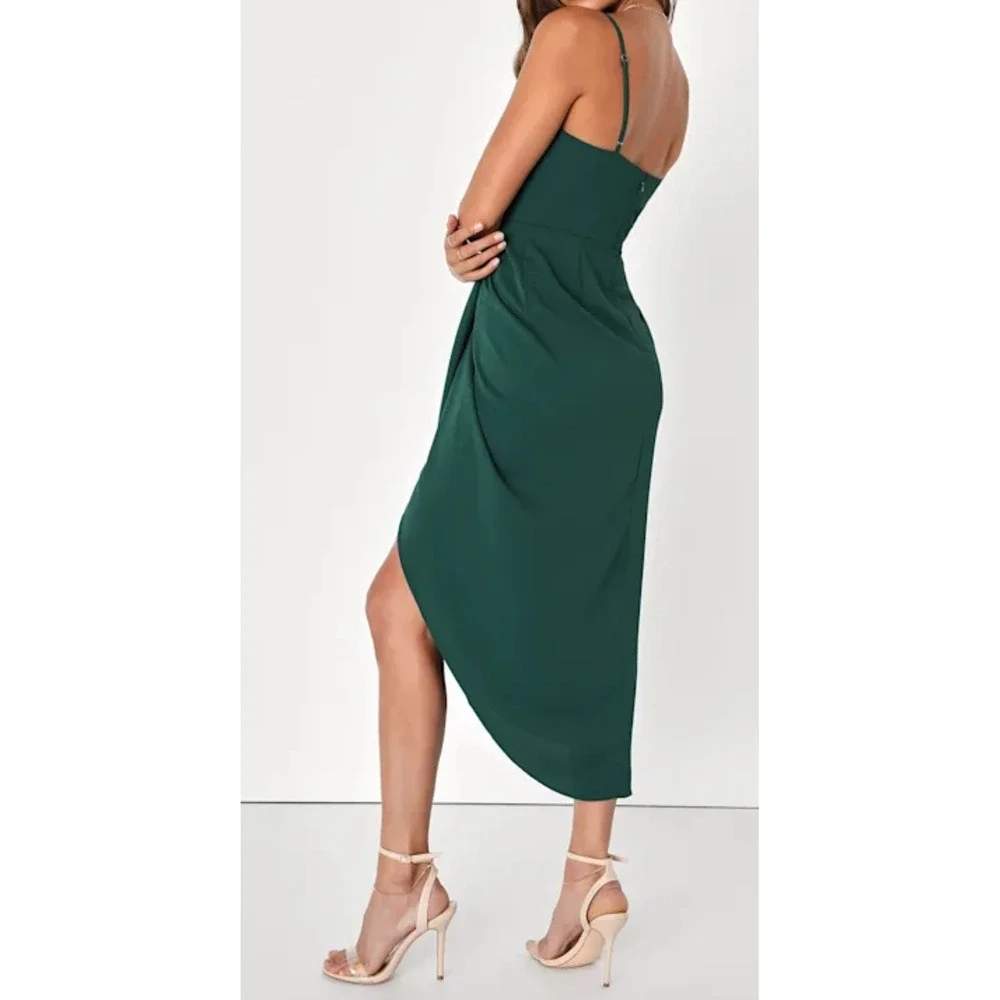 NWOT Lulus Reinette‎ Dark Green Midi Dress Dark Green Size Large Formal Y2K